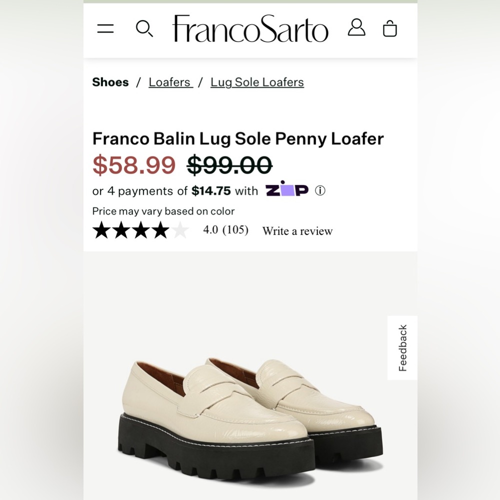 Franco Sarto Lug Sole Penny Loafer